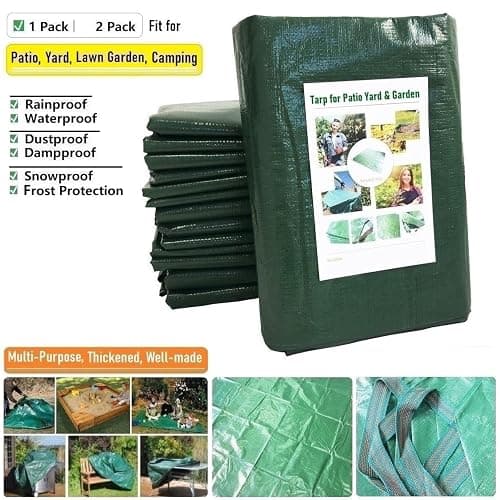 7x7 Ft Yard Garden Leaf Tarp W/ 4 Handles Waterproof Tarp for Sandbox Cover,Outdoor Tarpaulin,Lawn Debris,Landscape Pruning,Leaf Hauler,Tent Footprint,Camping Tent Mat,Patio Table,Yard Fire Pit Cover thumbnail 3