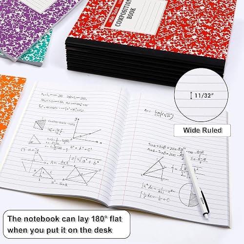 feela 8 Pack Composition Notebooks, Pastel Colour 25X19cm College Ruled Lined Exercise Notebook,Soft Cover B5 Journal Notebooks for Work, Travel Journals for Note Taking, Writing, School Supplies thumbnail 3