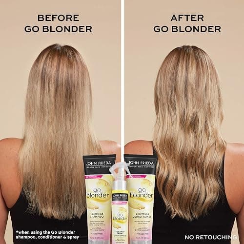John Frieda Go Blonder Lightening Spray, Controlled Hair Lightener to Gradually Lighten Hair, with Citrus and Chamomile BlondMend Technology, 3.5 Oz thumbnail 4