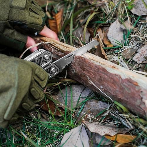 MOSSY OAK Multitool, 21-in-1 Stainless Steel Pocket Knife with Screwdriver Sleeve, Self-locking Pliers with Sheath-Perfect for Outdoor, Survival, Camping, Hiking, Simple Repair - 21-in-1 - Silver thumbnail 9