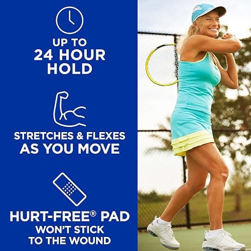 Band-Aid Brand Sterile Flexible Fabric Adhesive Bandages, Comfortable Flexible Protection & Wound Care for Minor Cuts & Scrapes, Pad Designed to Cushion Painful Wounds, One Size, 100 ct thumbnail 6