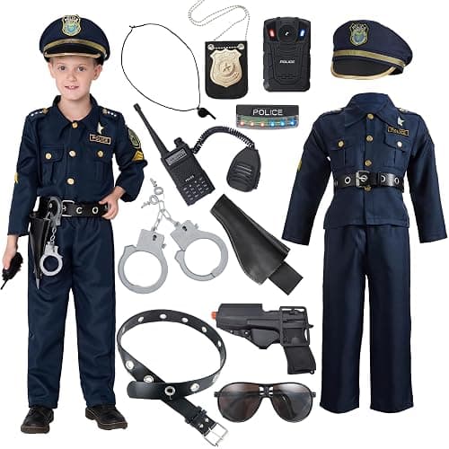 JOYIN Toy Halloween Toddler Police Costume, Police Officer Costume for Boys, Kids Cop Outfit for Halloween Pretend Roleplay - Image 1