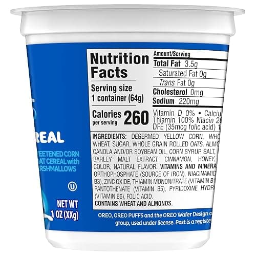 Post Oreo Puff Cereal Cup, Chocolate Cereal, 1 oz cup (Pack of 12) thumbnail 9