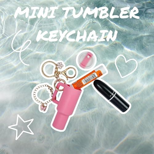 ERTUNA Mini Tumbler Keychain Accessories for Stanley Cup, 2 Way Cute Charms Chapstick Lip Balm Holder for Women Purse Handbag thumbnail 4
