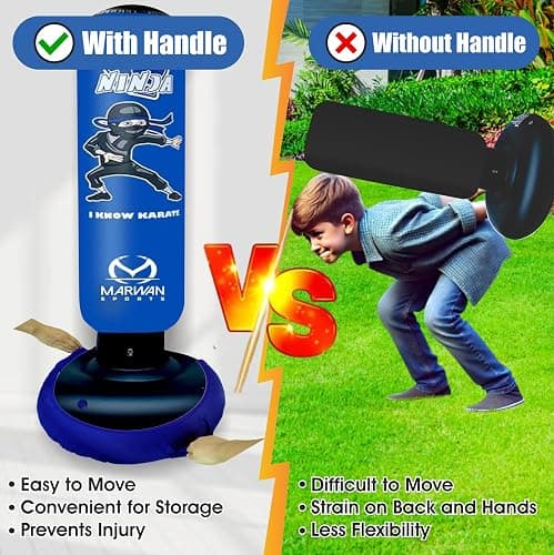 Marwan Sports 5-in-1 Inflatable Punching Bag for Kids – 63" Karate Toy Set with Boxing Gloves, Durable Fast Rebound, Active Play Christmas/Birthday Gift for Boys & Girls Ages 4-12 (Patent Pending) thumbnail 8