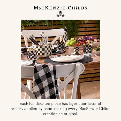 MACKENZIE-CHILDS Set of 4 Acrylic Tumblers, Open Tumbler Cups, Acrylic Cups, 14 Ounces, Black Check thumbnail 6