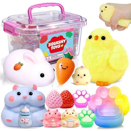 12Pack Taba Squishy Toys Kit -Squishy Fun Box- Squishy Fidget Squeeze Toys | taba Squishy Party Favors for Kids 8-12,cute Squishies Stress Relief Toys for Girls 6-8-10-12 Year Old Girls Birthday Gifts - Image 1