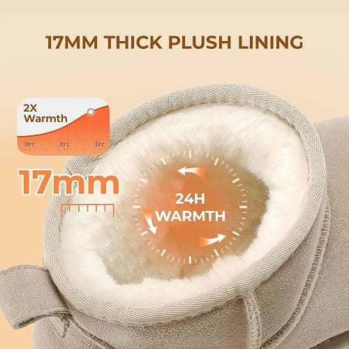 DREAM PAIRS Platform Mini Boots for Women Suede Genuine Leather, Classic Winter Ankle Snow Boots with Memory Foam Insole Lightweight Anti-Slip Outsole FuzzyClassic thumbnail 5