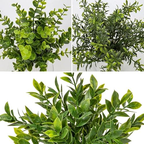 Hollyone 3 Pack Artificial Potted Plants Eucalyptus Rosemary ZZ Plant Zamioculcas Zamiifolia Fake Plant in Pot Small Faux Plant Greenery Aesthetic Indoor Home Decor Bathroom Bedroom Table Shelf Office thumbnail 2
