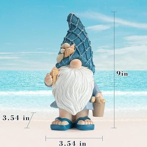 Etlemonde Beach Gnomes Statues,Ocean Gnomes,Nautical Themes Decoration,Beach, Gnome Carrying a Bucket thumbnail 3