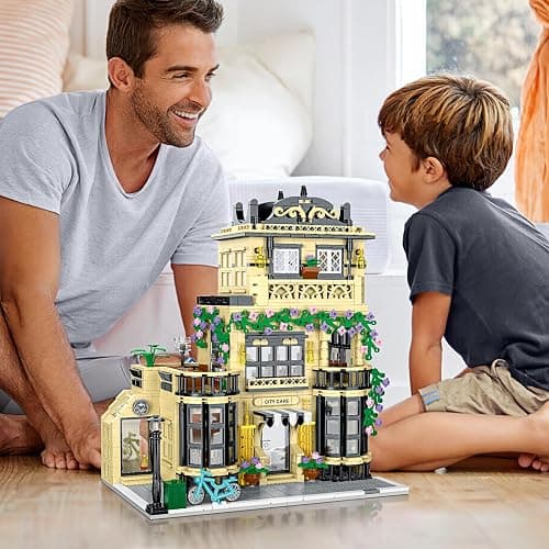 CAMPIR City Cafe Building Block Set with LED Light, 1443 PCS Modular Architecture Three Story City Cafe Building Blocks Toys Cafe Construction Model for Kids, Teens and Adults thumbnail 6