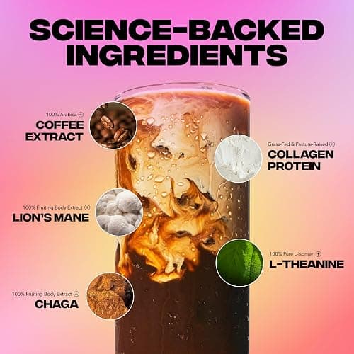 Everyday Dose Premium Adaptogenic Mushroom Coffee with Grass-Fed Collagen, Chaga, Lions Mane & L-Theanine for Better Focus, Energy, Digestion, Skin, and Immunity 30 Servings thumbnail 3