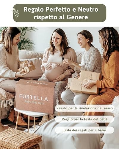 Fortella Palestrina Neonato Evolutiva, Tappetino Gioco Attività con 5 Giocattoli Sensoriali, Specchio e Cuscino–Ideale per Bambini e Bambine, Regalo Perfetto Sviluppo Infantile 0-3-6-9-12 Mesi (Verde) thumbnail 9