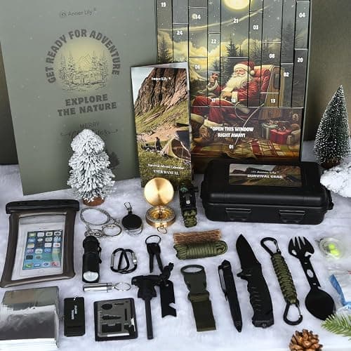Survival Advent Calendar for Adult Men - Survival Kits Advent Calendar 2025 for Teen 24 Days Christmas Countdown - Xmas Surprise Gifts for Outdoor Adventure thumbnail 2
