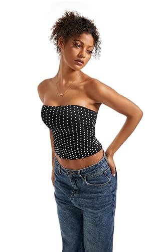 SUUKSESS Women Sexy Tube Top Summer Y2K Going Out Double Lined Basic Tank Top thumbnail 4