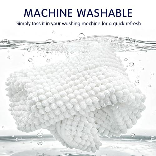SUBRTEX Bathroom Rugs Chenille Bath Rug Soft Short Plush Bath Mat Soft Shower Mat Water Absorbent Shower Mat Quick Dry Machine Washable (White, 20" x 32") thumbnail 6
