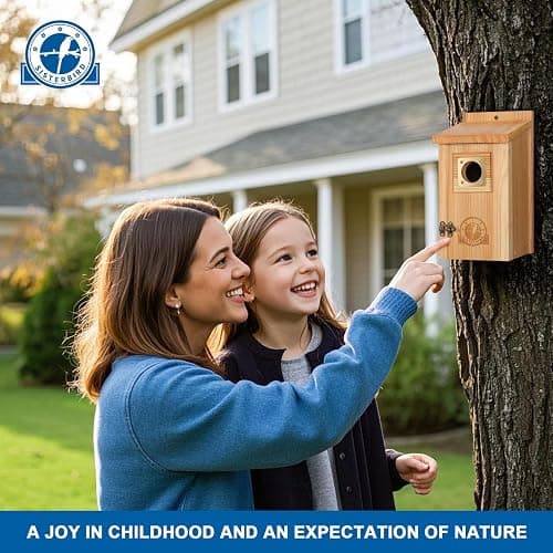 SISTERBIRD 2 Pack Bird Houses for Outside Clearance with Copper Guard, Cedar Bird House Outdoor, Bluebird Finch Swallow Wren Chickadee Assembly Required thumbnail 6