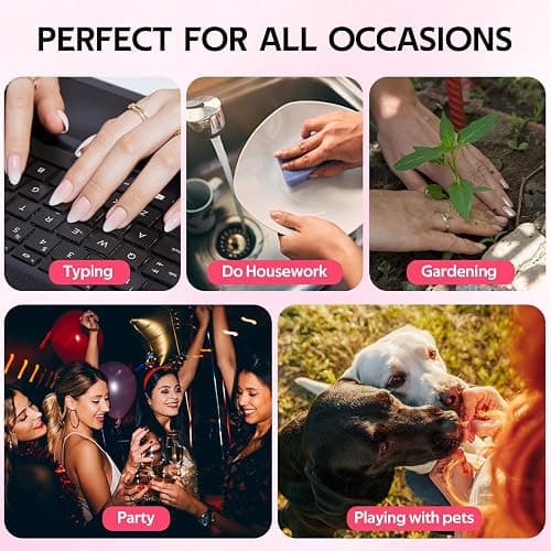 Findigit French Tip Press On Nails Almond - Natural Fake Nail Short with Glue,Supremely Fit & Natural Glue On Nails with Nail in 16 Sizes - 32 Nails Kit,White French thumbnail 6