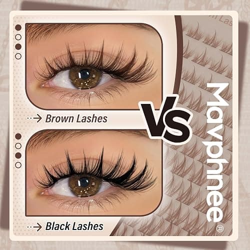 Brown Eyelash Clusters Spiky Lash Clusters Anime Lash Extensions Manga Individual Lashes Natural Cluster Lashes Wispy Cluster Eyelash Extensions Dark Brown C-Curly 10-16MM Lash Clean Girl Aesthetic thumbnail 6