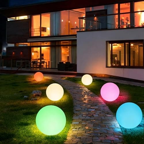 LOFTEK Pool LED Light Ball - 12-inch Sphere Lamp Rechargeable - 16 RGB Cool Lamp for Bedroom Ambient Lighting - Smart Night Light for Baby Nursery - Waterproof Light for Yard & Pool Decor, 1PCS thumbnail 9
