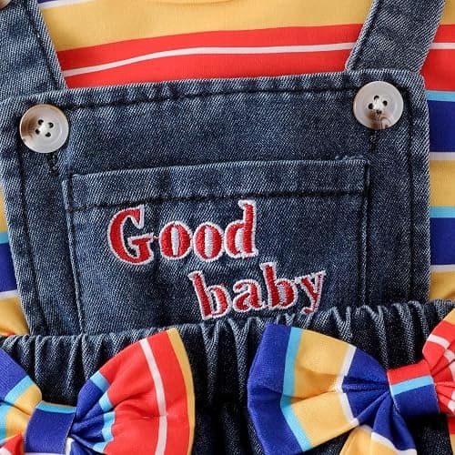 FOCUTEBB Baby Girl Clothes Fall Winter Outfit Long Sleeve Ruffle Romper Plaid Skirt Bow Headband 3 Pcs Set 0-18 Months thumbnail 8