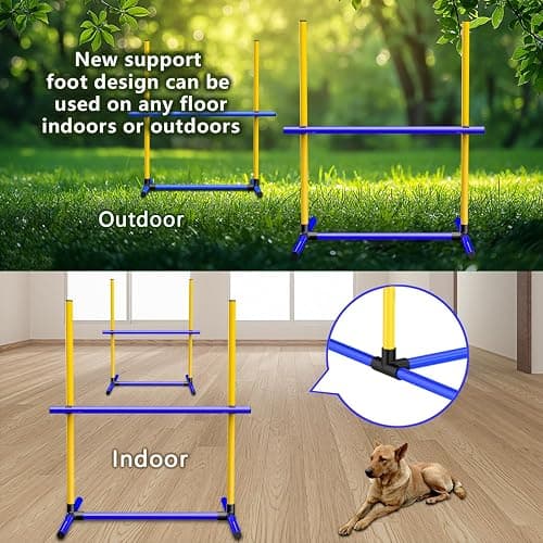 AHAILUOO Adjustable Dog Agility Jump Set – Training Hurdles with Height Adjustable Bars, Portable Design with Carry Bag for Indoor & Outdoor Agility Courses (2 Pack) thumbnail 2