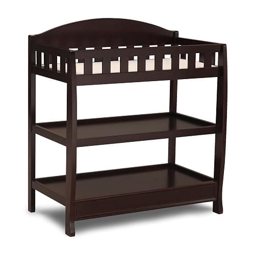 Delta Children Infant Changing Table with Pad, Dark Chocolate - Image 1