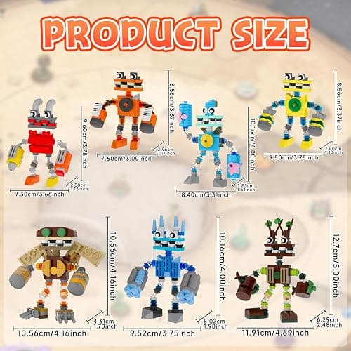 7-in-1 Singing Monsters Building Blocks, 7 Packs My Music Game Monster Friends Building Set, Game Action Figure Building Toys for Boys and Girls Adults, 639 PCS thumbnail 6