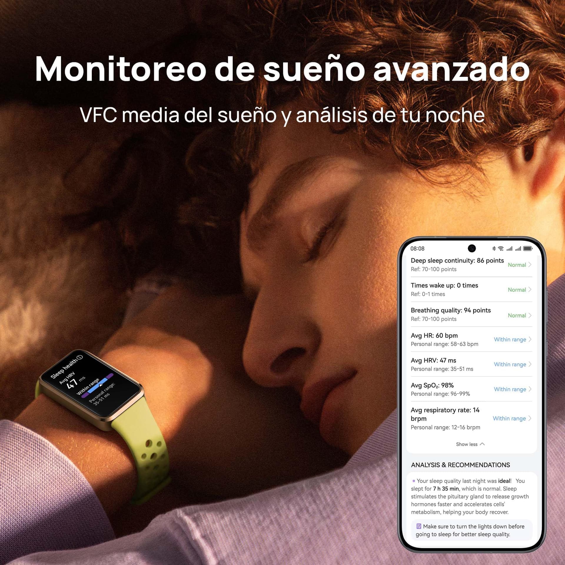 HUAWEI Band 10 Smartwatch, Monitoreo Deportivo con IA, Monitoreo de sueño avanzado, Asistente de Bienestar Emocional, Carga rápida, Compatible con iOS y Android, Negro Polimero thumbnail 4