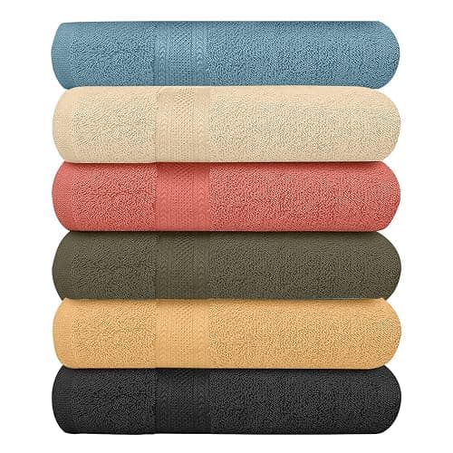 ECO Towels 6-Pack Bath Towels - Extra-Absorbent - 100% Cotton - 27in x 54in - Towels for Bathroom - Extra Large Shower Towels - Image 1