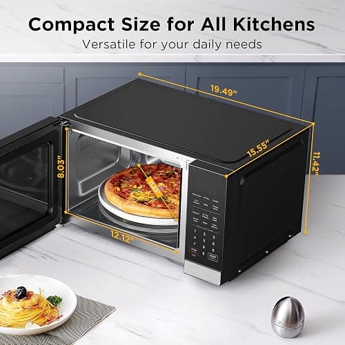 BLACK+DECKER 5-in-1 Microwave Oven with Air Fry, Combi, Bake, Roast, and Convection Cooking, 0.9 cu. ft. Countertop Microwave, Stainless Steel, 900 Watts, Child-Lock, ES9P032NA thumbnail 2