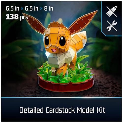 4D Build Pokémon Eevee 3D Puzzle Model Kit, Desk Décor, Shelf Display | 238 Premium EPS Foam Pieces, No Glue Or Tools Required, Build & Display Collectible Hobby Kit Gift For Fans Ages 12+ thumbnail 3