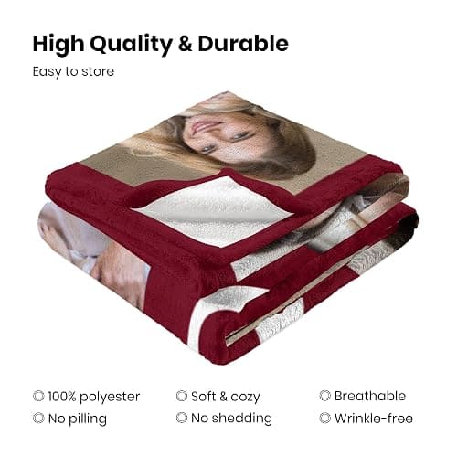 Prints Fun Personalized Mothers Day Birthday Gifts for Mom from Daughter Son, Custom Throw Picture Blanket for Mama, Best Mom Ever, Customized Christmas Valentines Gifts for Wife from Husband thumbnail 6