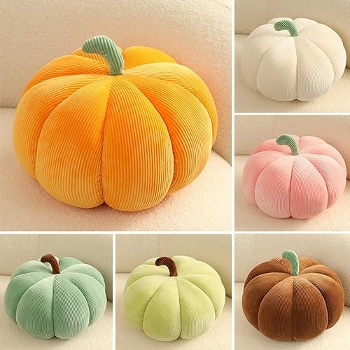 LTGB Pumpkin Throw Pillow, Halloween Stuffed Pumpkin Fluffy Plush Toys Soft Pumpkin Throw Pillow Gifts for Home Decoration Party Favors(Pink - 18 cm) thumbnail 9
