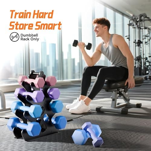 5-Tier | 4-Tier | 3-Tier Dumbbell Rack Only for Home Gym Women Dumbbell Holder with Handle Weight Racks For Free Weights Dumbbell Tower (Dumbbells Not Included) thumbnail 8
