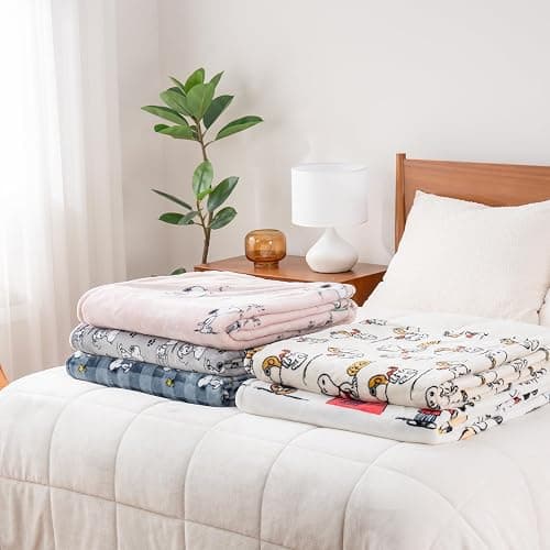 Berkshire Blanket Peanuts® VelvetLoft® Cute Character Snoopy Plush Blanket,Navy Tonal,Twin 60 in x 90 in (Official Peanuts® Product) thumbnail 8
