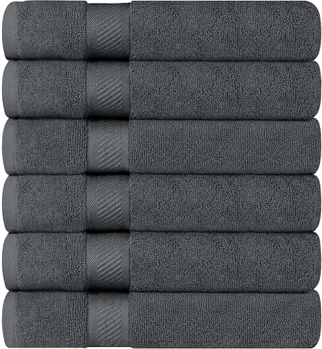 Utopia Towels 6 Pack Bath Towel Set (27 x 54 Inches), 500 GSM 100% Ring Spun Cotton Medium Lightweight and Highly Absorbent Quick Drying, Premium Towels for Hotel, Spa and Bathroom (Grey) thumbnail 6