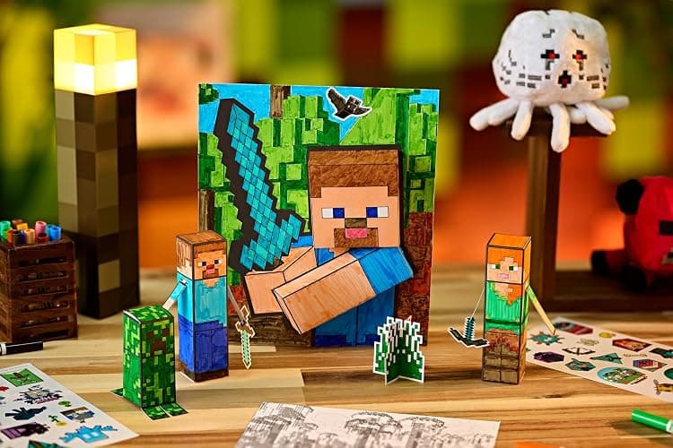 Crayola Minecraft POPs 3D Art Kit for Kids, Create 3D Characters, Coloring Activity Set with Markers & Stickers, Minecraft Toys, Gift for Boys & Girls thumbnail 7
