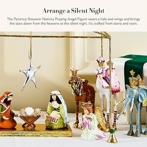 MACKENZIE-CHILDS Patience Brewster Nativity Figurine, Christmas Nativity Home Decor, Praying Angel thumbnail 4