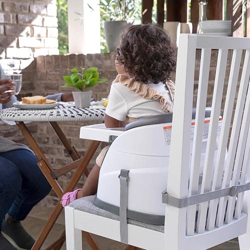 Ingenuity Baby Base 2-in-1 Booster Feeding and Floor Seat with Self-Storing Tray - Slate thumbnail 14
