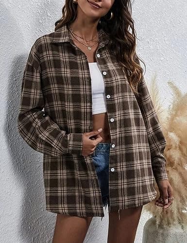 Lumister Oversized Flannel Shirt Plaid Buffalo Shirt thumbnail 5