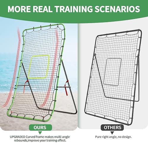 Upgraded Volleyball Rebounder Net 7x4 FT with Unique Curved Steel Frame, 7 Angles Adjustable Volleyball Practice Net Training Equipment, Foldable Bounce Back Net Also for Lacrosse, Baseball, Soccer thumbnail 2