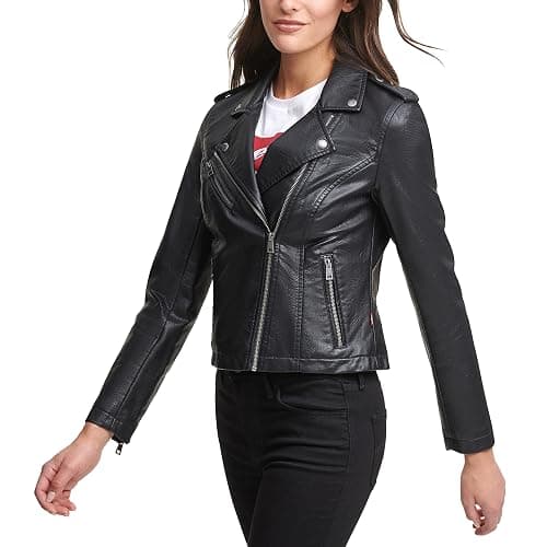 Levi's womens The Classic Faux Leather Moto Jacket (Regular & Plus Size) thumbnail 3