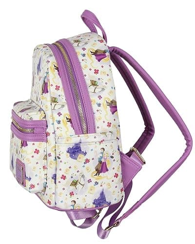 Loungefly Disney Tangled Rapunzel Flynn Ryder And Maximus All-Over Print Cute Mini Backpack 11" thumbnail 6