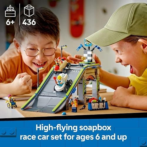 LEGO City No Limits: Race Car Ramp Track Toy - Building Toy for Kids, Boys and Girls, Ages 6+ - Soap Box Car Ramp for Racing with 2 Cars, 4 Minifigures, and Buildable Ramp - Gift Idea - 60460 thumbnail 2