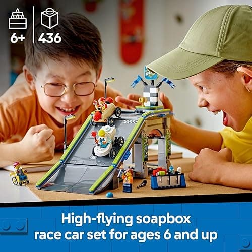 LEGO City No Limits: Race Car Ramp Track Toy - Building Toy for Kids, Boys and Girls, Ages 6+ - Soap Box Car Ramp for Racing with 2 Cars, 4 Minifigures, and Buildable Ramp - Gift Idea - 60460 thumbnail 2