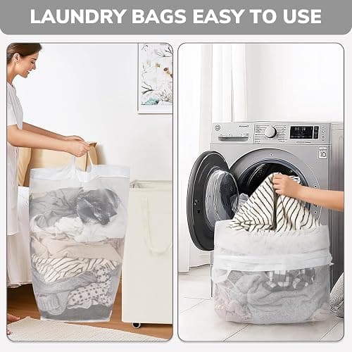 Goodpick Laundry Hamper with Wheels, 75L College Dorm Room Essentials, Clothes Hamper with Removable Wash Bag for Bedroom, Large Laundry Basket with Handle, White thumbnail 7