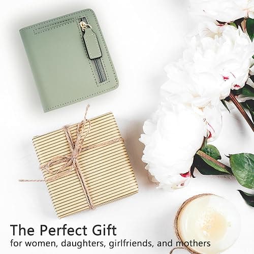 Gostwo Small Wallet for Women, Slim Bifold Credit Card Holder, Compact RFID Blocking Cash Wallet, Billfolds Thin Leather Zipper Pocket, Mini Wallet Gift for Ladies Teen Girls Travel with ID Window thumbnail 6