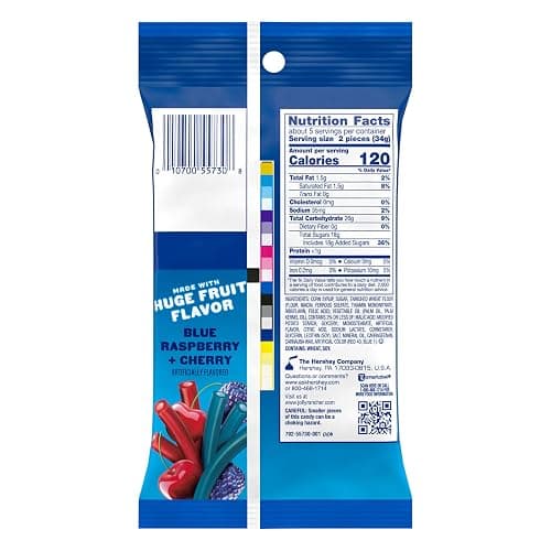 JOLLY RANCHER Ropes Blue Raspberry and Cherry Flavored Candy Bag, 6 oz (Pack of 2) thumbnail 5