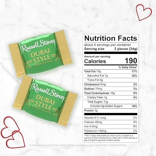 RUSSELL STOVER Valentine's Day Dubai Style Milk Chocolate Candy Pistachio & Kataifi Heart Gift Box, 4.75 oz. thumbnail 2